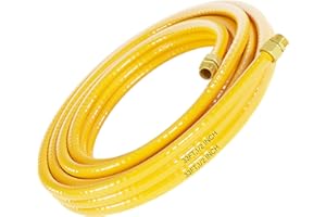 UCANVIN 33FT CSST Flexible Propane Natural Gas Line 1/2'' Corrugated Stainless Steel Gas Hose, Propane Hose Pipe with 2 Male Fittings Gasflex