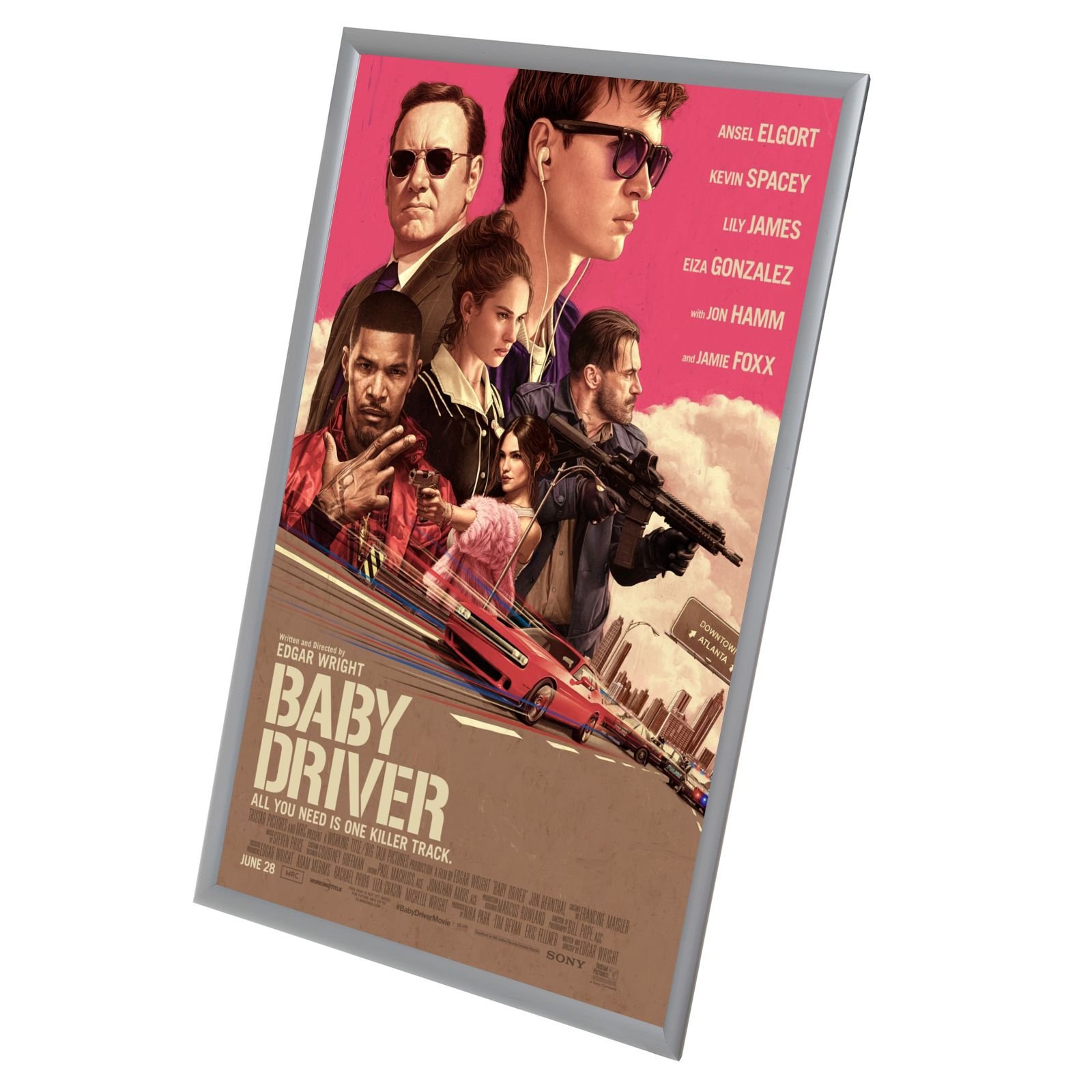 Movie Poster Frame 27x40 Inches, Silver SnapeZo 1.2" Aluminum Profile