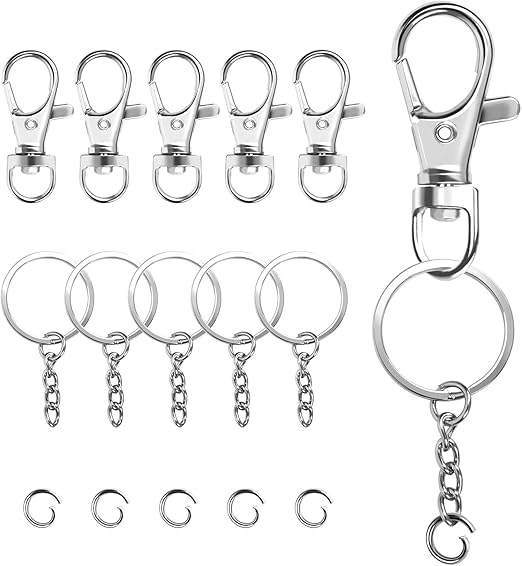 Lot De 50 Anneaux Porte-clés Doubles Fendus 10 Mm - Métal Argenté, Pour Organisation Clés, Bricolage, Bijoux