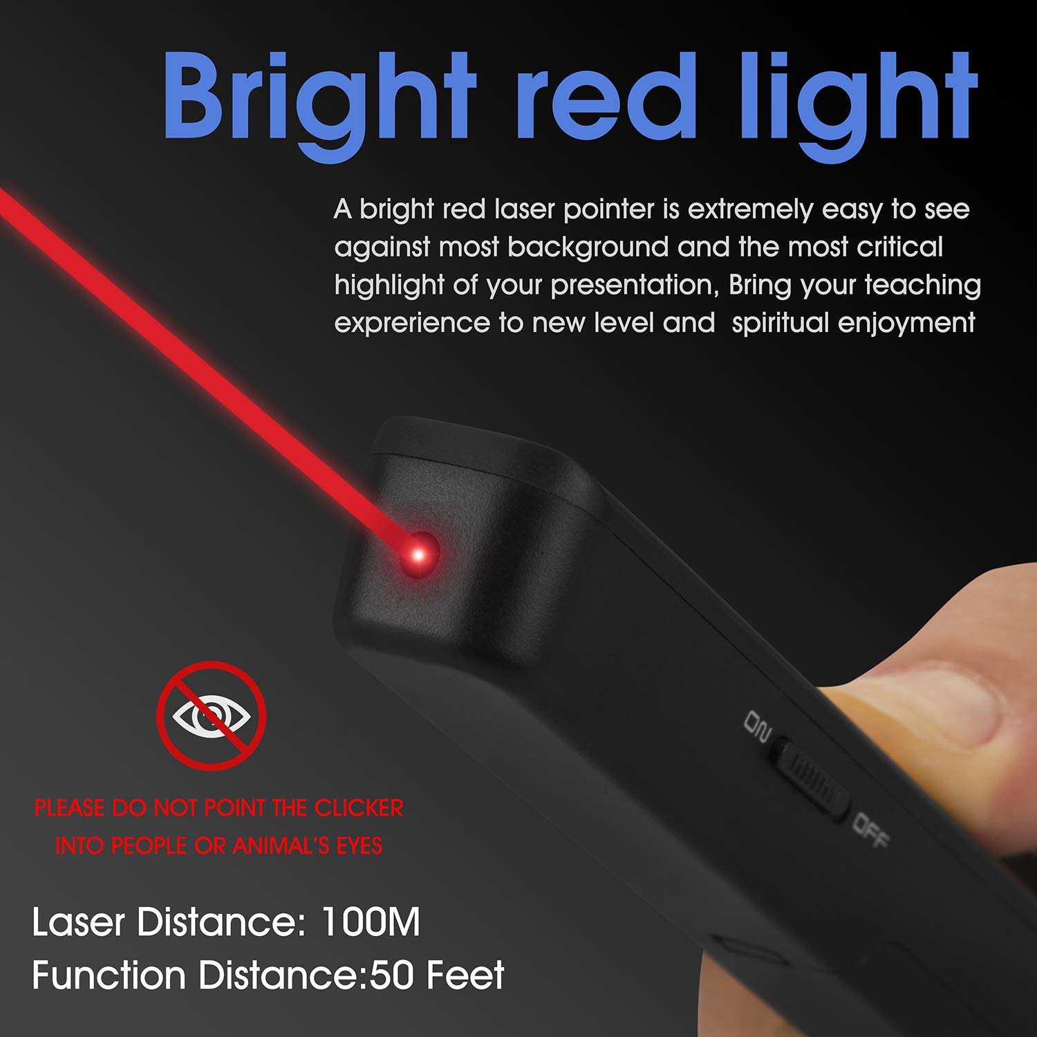 OPROLLA Wireless Presenter Hyperlink Multi-Media Volumn Control RF 2.4GHZ Powerpoint Clicker Slide Advancer Presentation Remote Clicker for Mac,Laptop (Powerpoint Clicker-Black 1200mah Li)