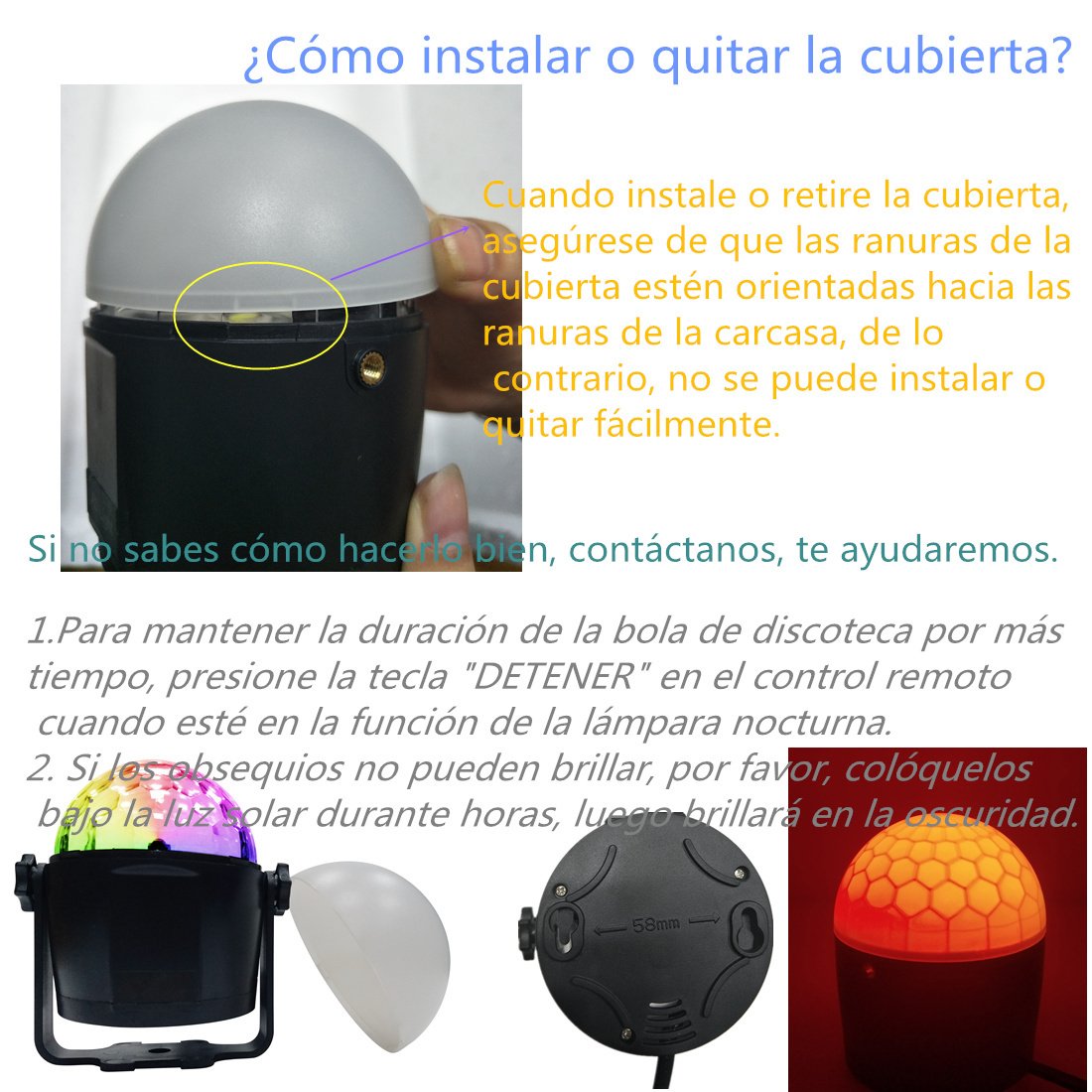 Luces Discoteca Bola Fiesta Escenario Mágica Lámpara Noche Luz 2 en 1 RVABPA 6W Colores para Disco Fiesta Bar Etapa Boda Habitación Decoración PEYING SOURCE (6 color)