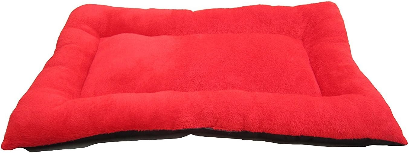 Hiputee Ultra Soft Rectangular (Red-Fur) Dog/cat Velvet Bed - Medium