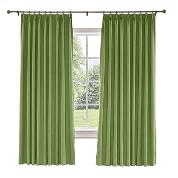 Amazon Com Drapifytex Extra Wide Pinch Pleated Drapery Green Faux