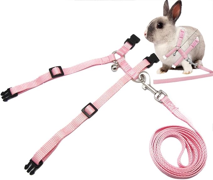 Rabbit Bunny Harness with Leash Adjustable Soft Nylon