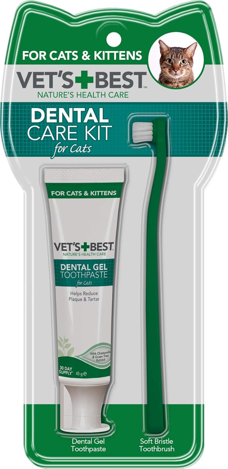 Vets Best cat Toothpaste, Teeth Cleaning and Fresh Breath Dental Care Gel Kit Buy Online at