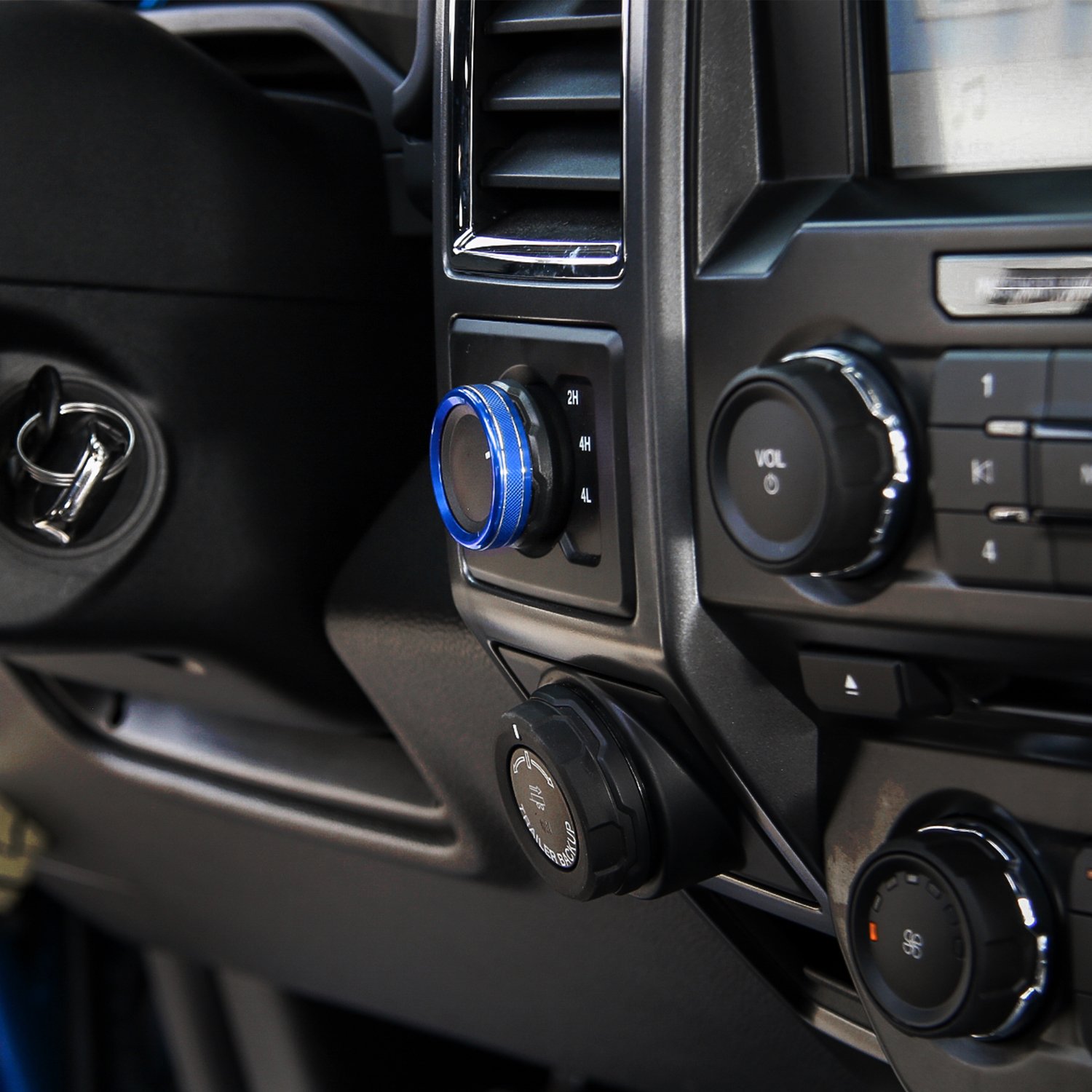 Blue FourWheel Drive 4WD Mode Conversion Switch Ring Cover for Ford