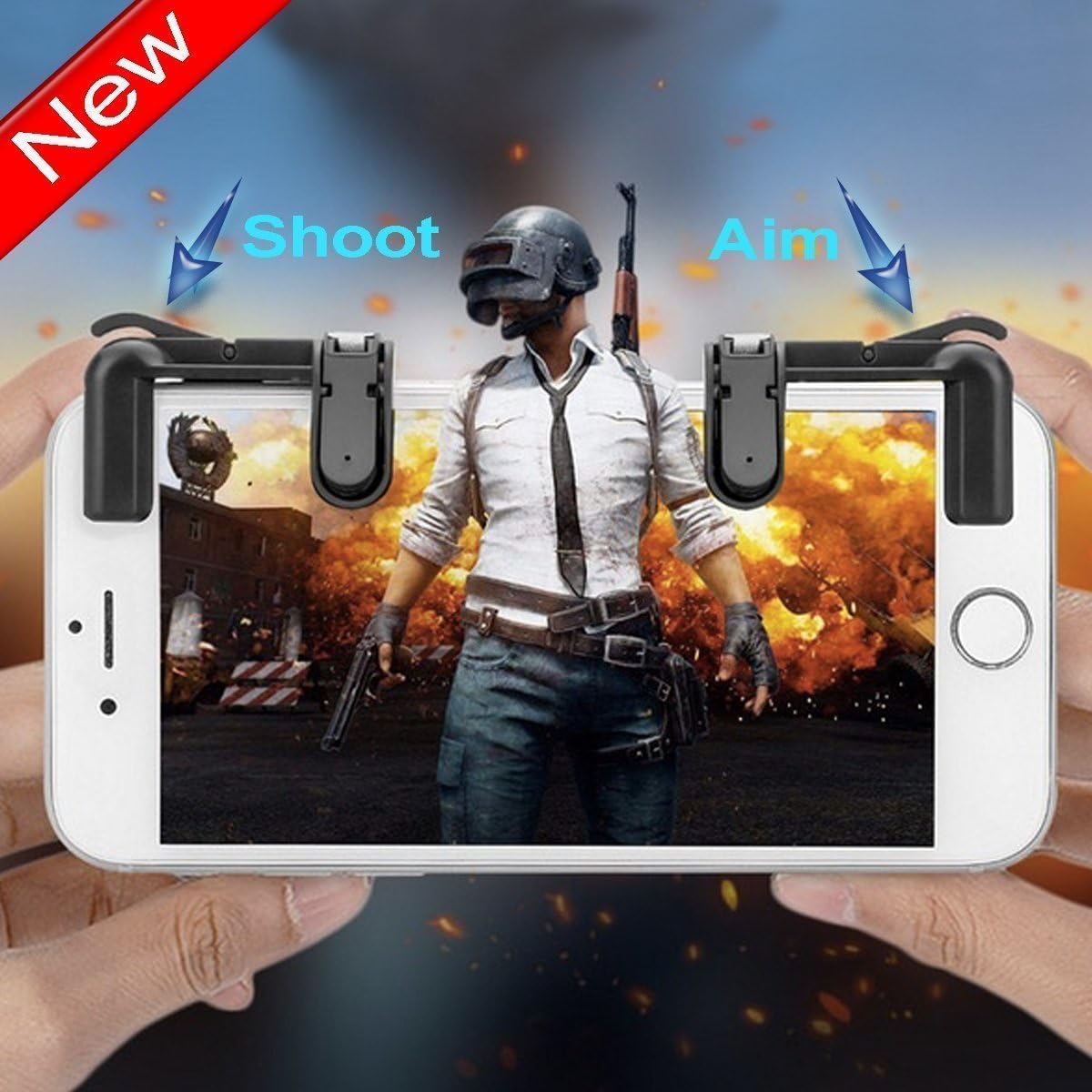 Mobile Game Controller[Upgrade Version], Shoot and Aim Keys L1R1 Shooter Controller for PUBG/Fortnite/Rules of Survival, Mobile Gaming Joysticks for Android iOS