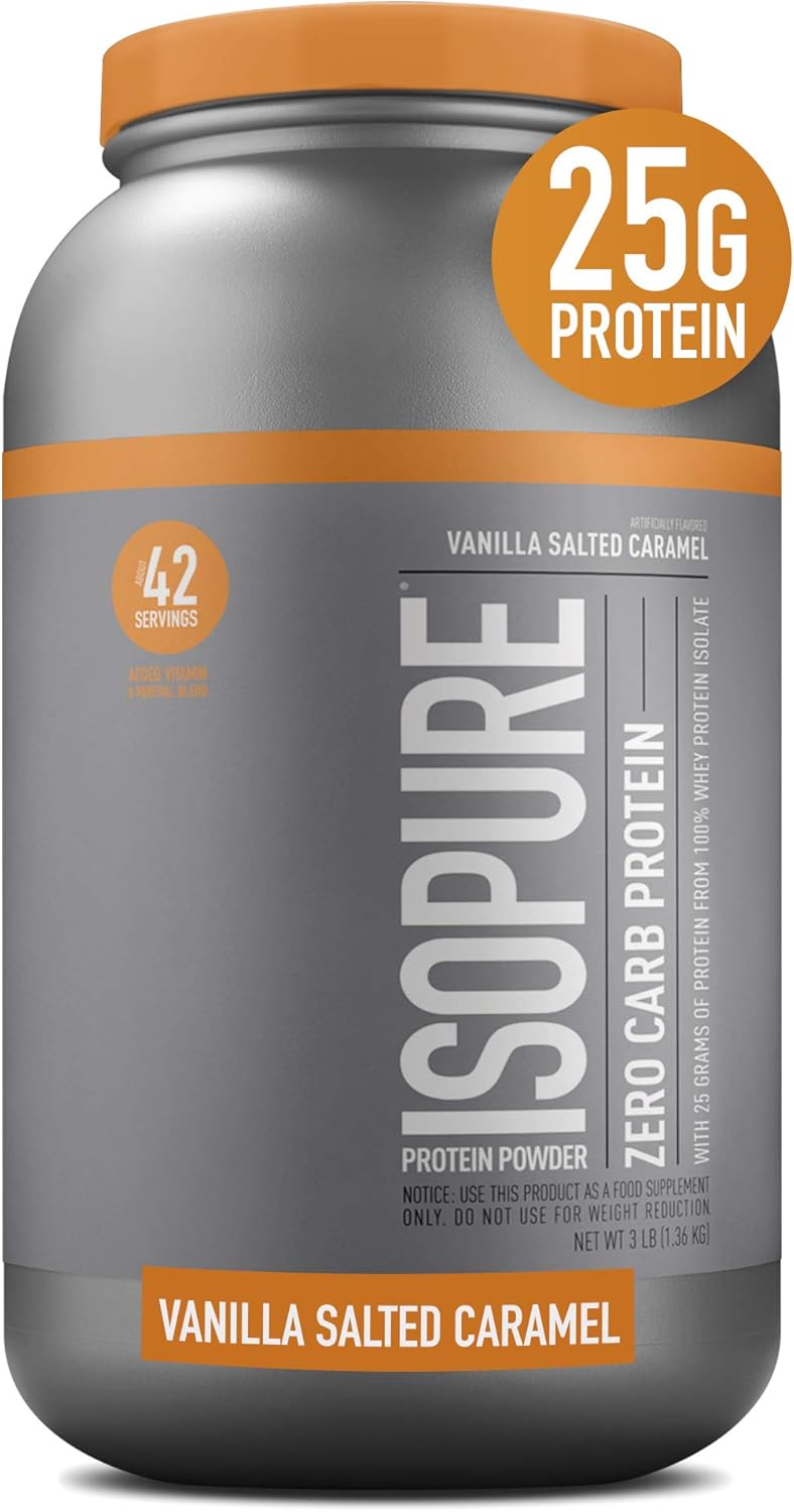 Isopure Zero Carb 100 Proteína WHEY Isolate Powder, vainilla caramelo