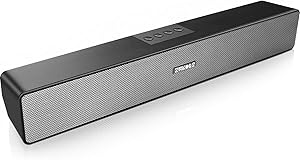 Computer Speakers, SAKOBS Bluetooth 5.0 Wireless PC Sound Bar, Stereo USB Powered 20W Computer Sound Bar for Desktop Laptop Smartphone Tablet, Aux Connection, 16Hrs Playtime