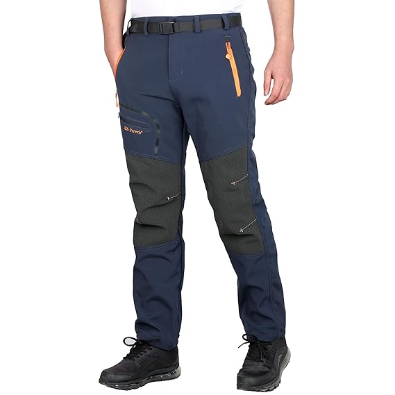 CARETOO Herren Hosen Verdickte Atmungsaktiv Outdoorhose Softshellhose Wanderhose Jogging Berghose Sport Skihose Trekkinghose Winddicht Warm Herbst Winter Frühling