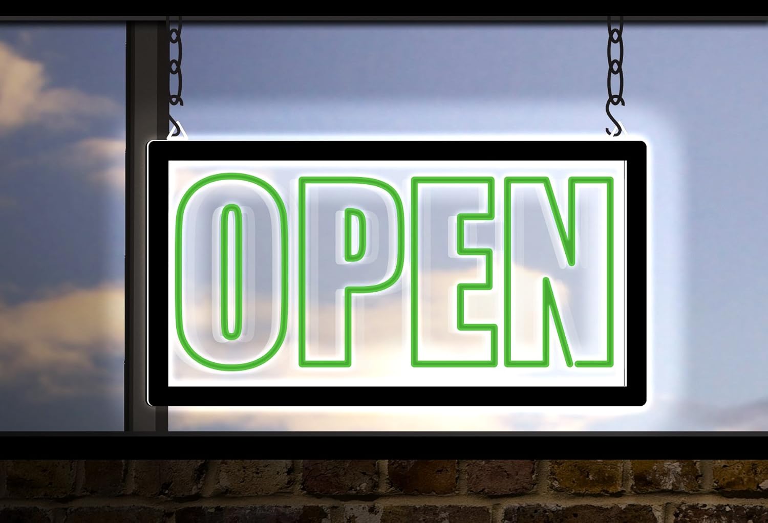 NeonFree Illuminated/LED Open Sign (19 x 10) Store Signs