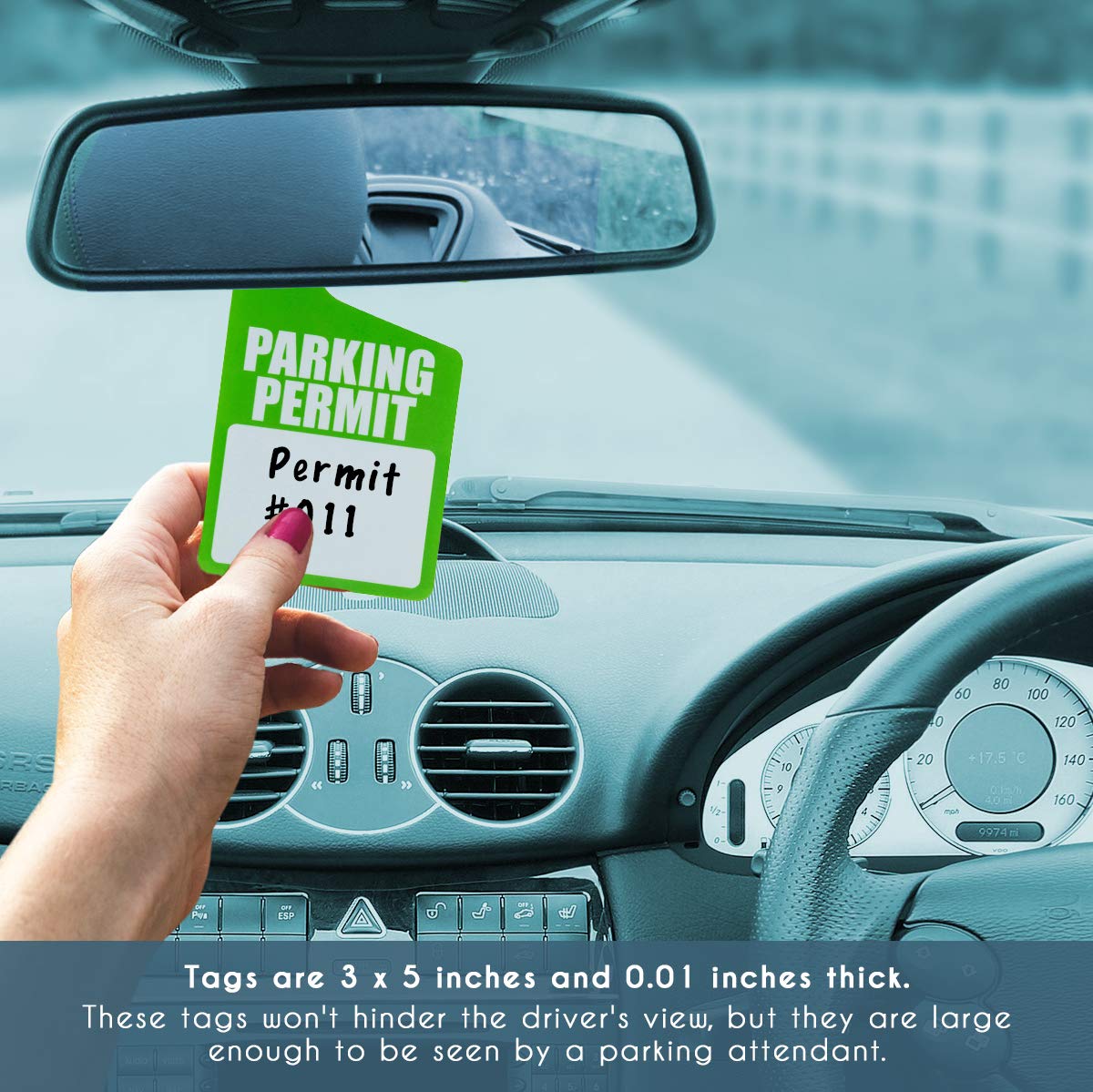 Amazon Com Parking Permit Hang Tag 50 Pack Parking Passes Rear View Mirror Hang Tags For Employees Tenants Students Business Office Apartment Car Lots For Car And Other Vehicles Green 3 X 5