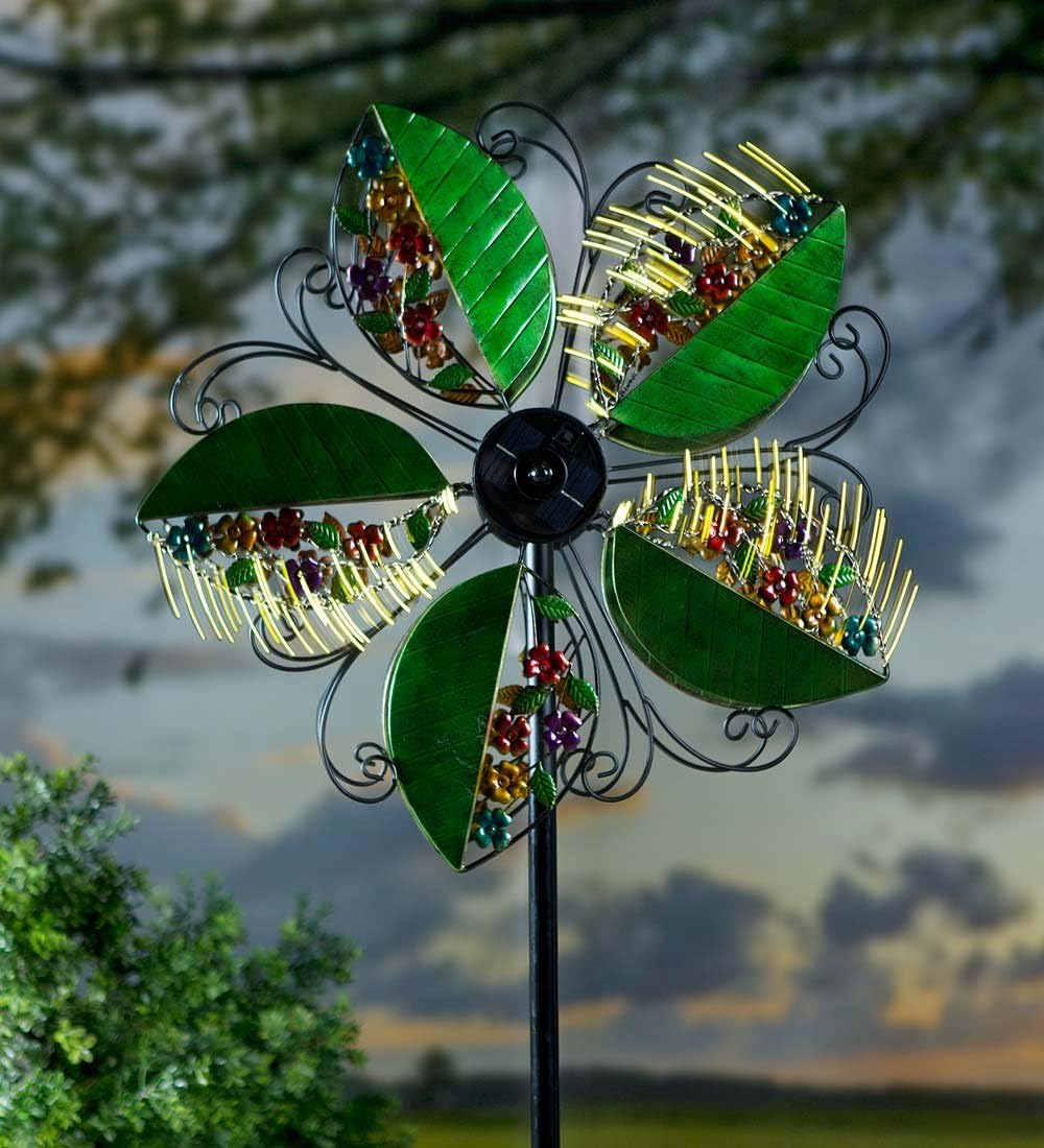 Amazon.com : Plow & Hearth Solar Light-Up Leaves Outdoor Garden Metal