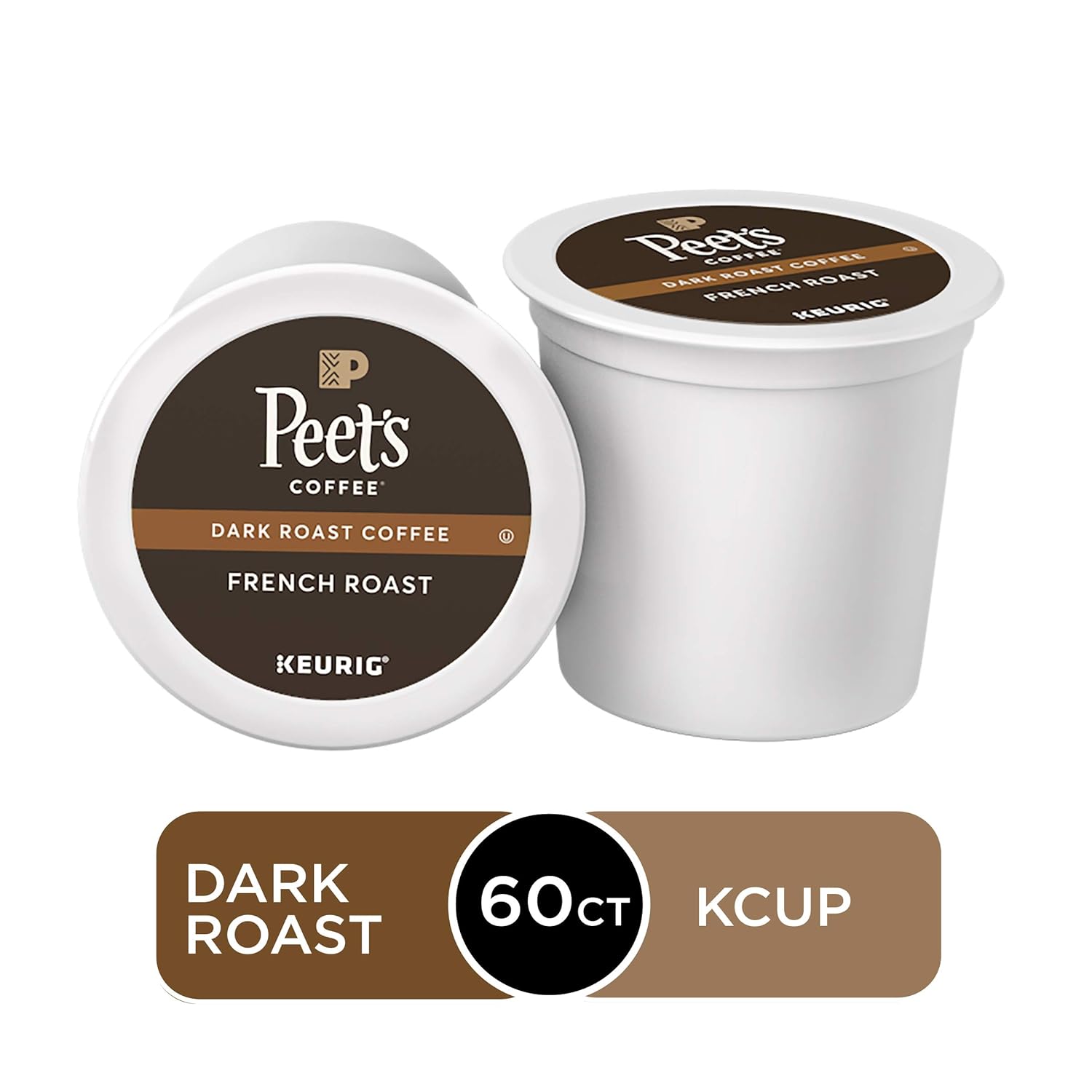 Peet's Coffee French Roast, Dark Roast, 60 Count Single Serve K-Cup Coffee Pods for Keurig Coffee Maker