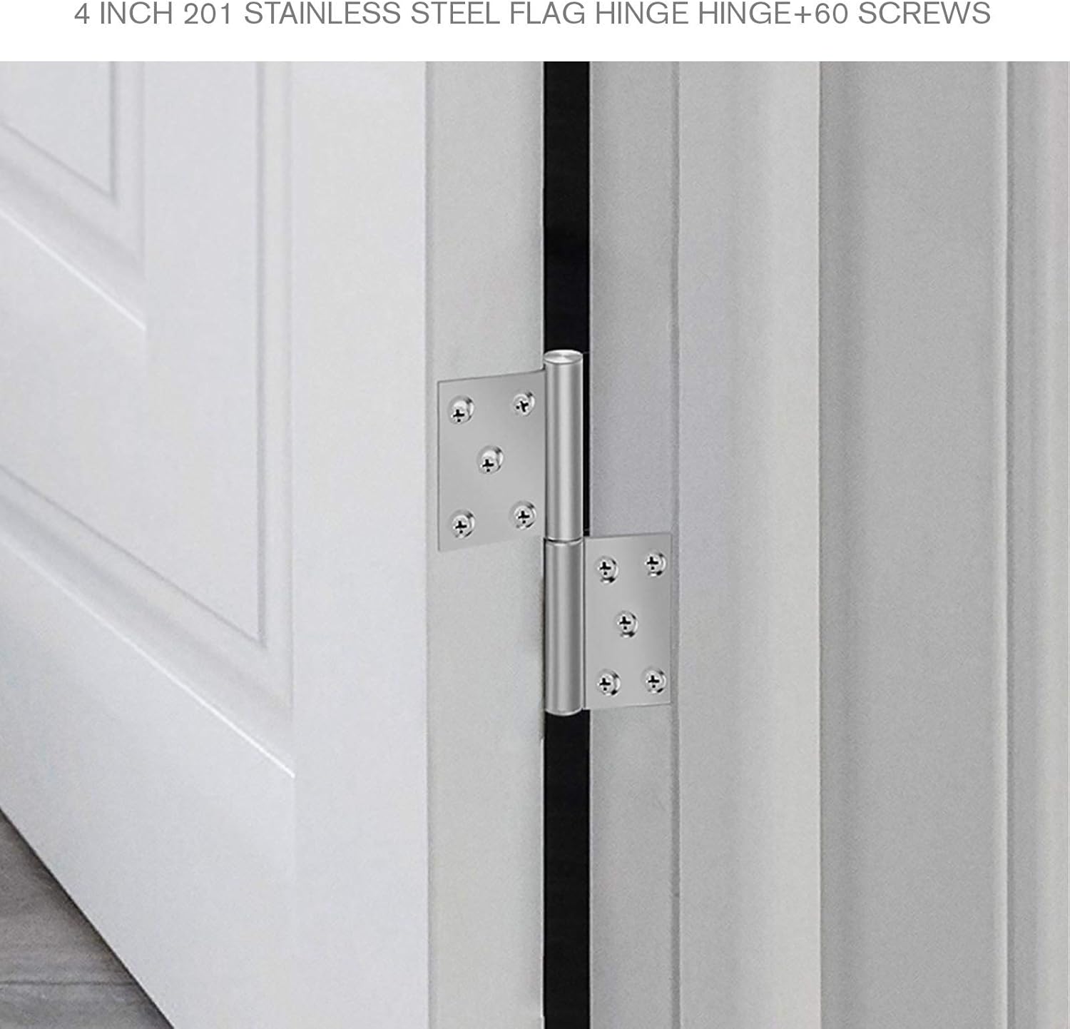 OTOTEC 6Pcs 4 Inch Flag Hinges Two Leaves Detachable Detachable Stainless Steel Brushed Lift Off Door Hinges 360 Degree Rotation with Screws - Image 3