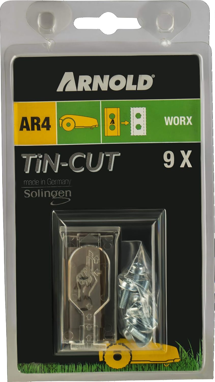 ARNOLD - Tin-Cut Replacement Blades Including Screws for Worx Robotic mowers 9 Blades in Dispenser; 1111-W1-1009 - Image 4