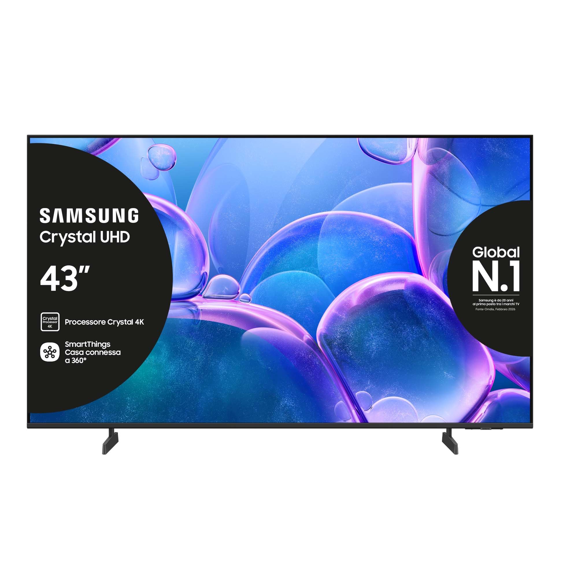 Samsung Crystal UHD 4K Smart TV 43'' UE43U7000FUXZT, Crystal 4K Processor, HDR, Smart Experience, OTS Lite & Adaptive Sound, Metal Stream Design, 2025