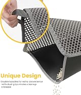 Conlun Cat Litter Mat with Handles Jumbo 76 x 55 cm Honeycomb Grey view 2