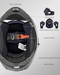ILM Motorcycle Dual Visor Modular Flip up Full Face