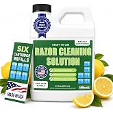 Razor Cleaner, 1-Year Supply, Ready-to-Use Refill for Braun Clean and Renew | 32 oz Shaver Cleaning Solution for Electric Shavers &amp; Braun Clean and Renew Cartridges - Made in USA