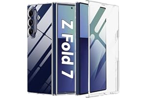 AFENGBOX for Samsung Galaxy Z Fold 7 Clear Case with Screen Protector and Camera Protection,Slim Lightweight Anti Yellowing Scratch Resistant Protective Bumper Cover for Galaxy Z Fold 7 2025,Clear