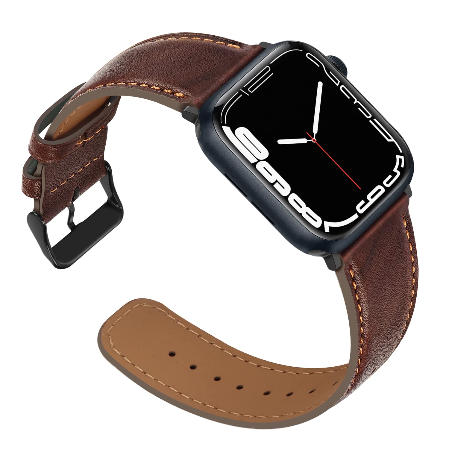 Anlinser Straps Compatible with Apple Watch Strap 42mm 41mm 40mm 38mm, Women Men Leather Straps Replacement Band for iWatch Series 11 10 9 8 7 6 5 4-1 SE (Dark Brown)