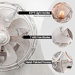 MOBEYU 12.5" Caged Ceiling Fans with Lights，Flush