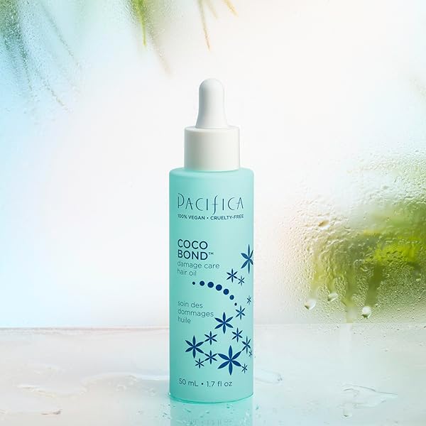 PACIFICA BEAUTY, COCO BOND HAIR OIL, TAME FLYAWAYS, OVERNIGHT TREATMENT WITH VITAMINS, PEPTIDES, MOISTURIZING REPAIR FOR GLOSSY, SMOOTH, SILICONE-FREE, VEGAN HAIR