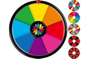 QCFDLCX 12 Inch Table Spinning Wheel,3 Double-Sided Slot Color Prize Wheel,for Fortune Game,Trade Show,Holiday Activities,Party Pub,Carnival