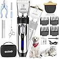 Gooad Dog Clippers Grooming Kit and Paw Trimmer,Cordless,Low Noise, Electric Quiet,Rechargeable, Dog Trimmer Grooming, Pet Hair Clippers for Thick Coats,Shaver for Small and Large Dogs Cats(Silver)