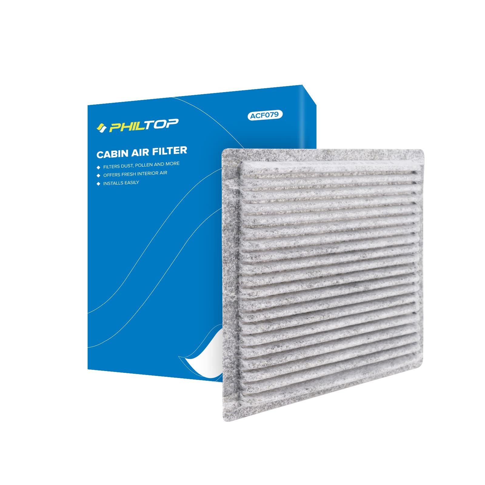 Photo 1 of PHILTOP Cabin Air Filter, ACF079 (CF10138) Replacement for IS300 2001-2005, RX300 1999-2003, Highlander 2001-2007 Passenger Compartment Air Filter with Activated Carbon, Filter Up Dust Pollen