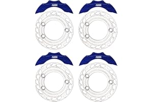 AMK Aluminum TRX4 Brake Discs with Caliper, 1/10 Scale Brake Pads for RC Crawler TRX4 Upgrades (Blue B)