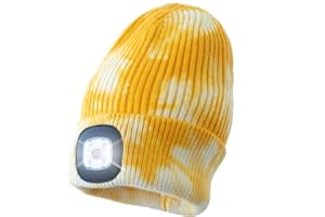 HEAD LIGHTZ Beanie with Light, Warm Knit Hat for Winter Safety, Unisex LED Hat Light Fits Most Men, Women and Kids, LED Beanie Hat Flashlight Stocking Cap Headlamp, Head Light for Outdoor Dog Walking