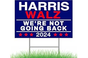 DP BOUTIQUE Harris Walz 2024 Yard Sign, Kamala Harris Tim Walz Waltz for President Lawn Sign, Democracy, 18” x 12”, Double Sided Coroplast with Mental Stake, 1 Pack