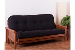 Blazing Needles Renewal 9" Twill Futon Mattress, Full, Black