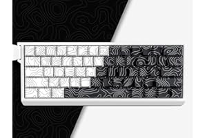 double shot PBT keycaps,white and black,Topographic keycaps,lines backlit,Shine Through keycap,Side Printed keycap,dye sublim