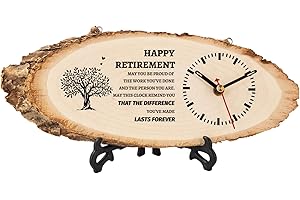 BeauGift Retirement Gifts for Men Wooden Clock, 2025 Retired Gift for Teacher Grandma Dad Uncle Leader Doctor, Happy Retireme