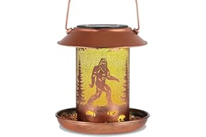 TEPAKEN Bird Feeders for Outdoors Hummingbird Garden Decor Gifts for Women Mom Grandma Solar Lanterns Outdoor Waterproof Metal Solar Decoration OutsideLED Lanterns for Yard, Patio, Lawn(Bigfoot Pattern)