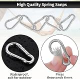 Yolev M4 Spring Loaded Carabiners 304 Stainless Steel 8 Pack Heavy Duty view 3
