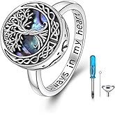 Tree of Life Urn Ring for Ashes 925 Sterling Silver Celtic Knot Family Tree Memorial Keepsake Jewelry Always in My Heart Cremation Ring for Women Men