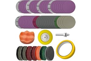 53 PCS Headlight Restoration Kit for Cars - 3 Inch DIY Drill Attachment with Sanding Discs (60-3000 Grit), Polishing Pads & M