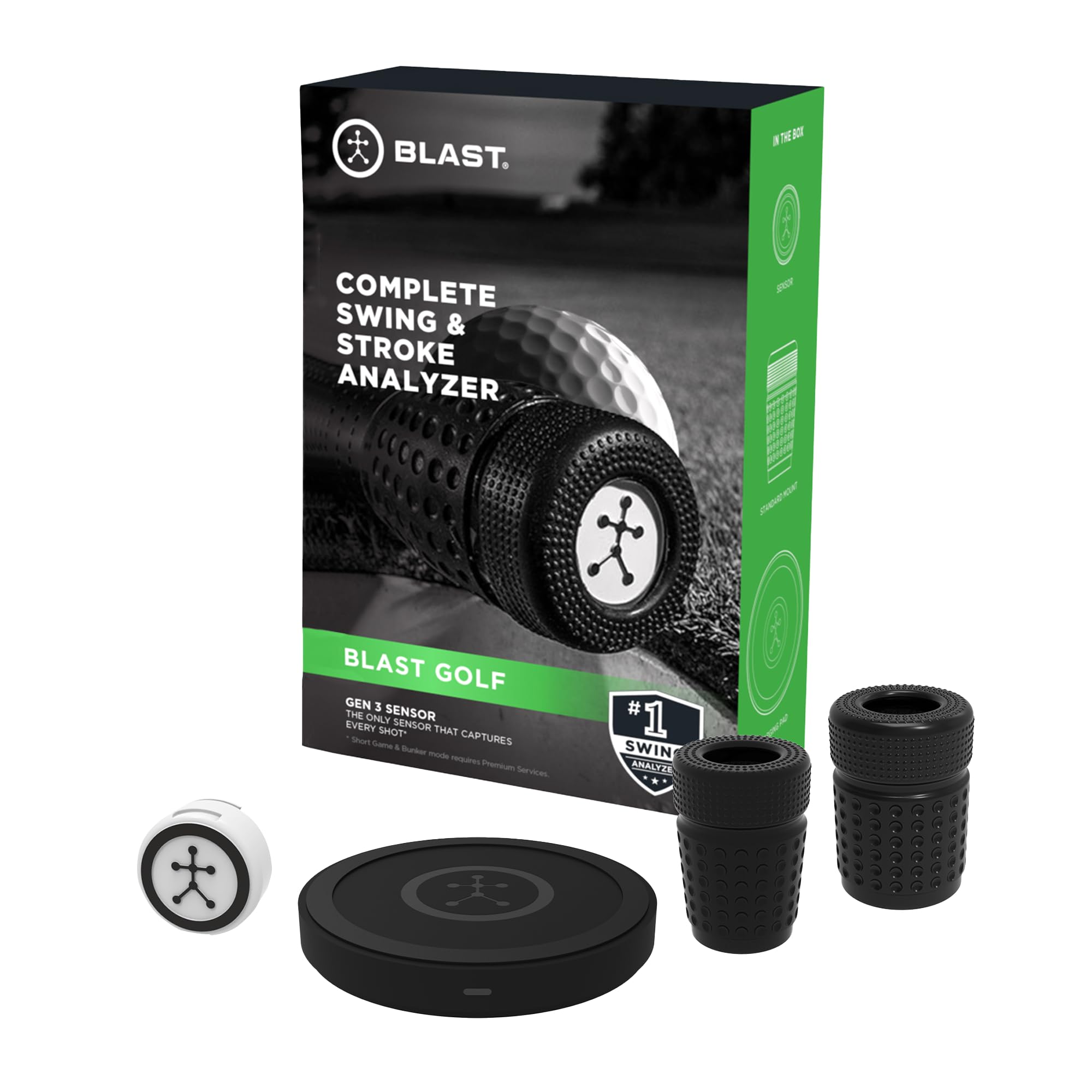 Photo 1 of ***--SELLING FOR PARTS-- MISSING ONE MOUNT--***Blast Motion Golf Swing & Stroke Analyzer - Real-time Feedback, Swing Metrics, Swing Trainer, Video Capture Highlights, Track Performance (GEN3 Sensor)