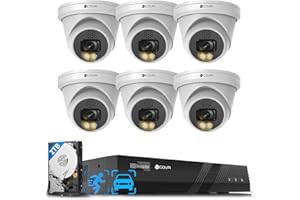 FORCOVR 4COVR PoE Security Camera System 4K, 2 Way Audio Talk & Smart Color Night Vision, Smart Human/Vehicle Detection, 8CH 8MP NVR 2TB HDD, 6X 8MP Dome IP Camera IP67, 24/7 Recording, LY97KA8M0806