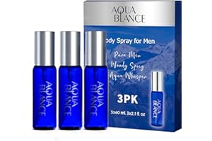 AQUA BLANCE Body Spray For Men, 2.1 Fl Oz/60 ML, Travel Size 3-Pack Set