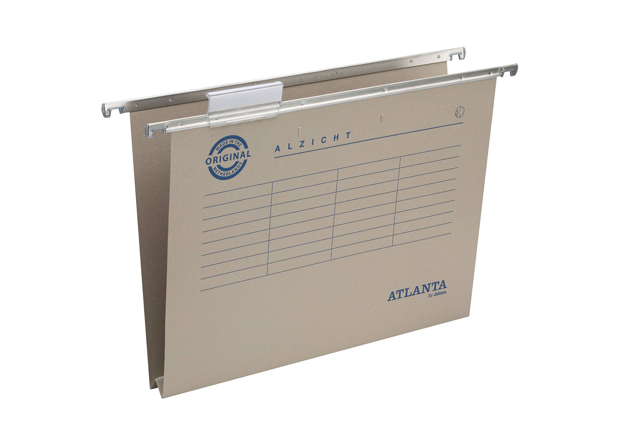 Jalema 2662214000 Alzicht Suspension File A4, 30 mm Base, 65 mm Display Divider, Grey, Pack of 25