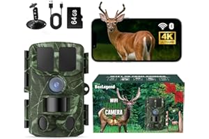 BoxLegend Trail Camera WiFi 4K 48MP with 64GB Memory Card Game Cameras with Night Vision Motion Activated Waterproof Trigger Speed Wide Angle for Outdoor and Backyard