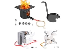 Hisencn Replacement Parts Kit, Upgrade 2.0 RPM Auger Motor, Grill Induction Fan, Fire Burn Pot and Hot Rod Igniter for Traeger, Pit Boss Wood Pellet Grills, with Ash Remover, Screws and Fuse