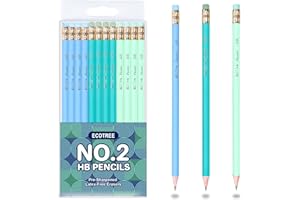 ECOTREE Pencils #2 Pre-Sharpened Pencils for Kids Number 2 Pencil with Erasers for School, Writing, 12 Count