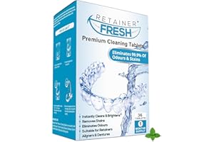 Retainer Cleaner Tablets - 36 Tablets 1 Month Retainer Fresh - Retainer Cleaning Tablets, Mouth Guard Cleaner, Denture Cleaner, Aligner Cleaner, Brite Retainer Tablets