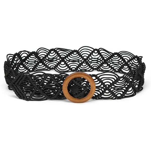 Women Black Beads Fashion Belt - Hip High Waist Elastic  display picture 3